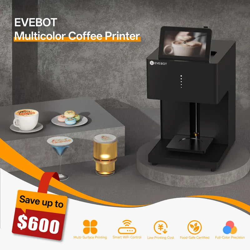 Save $600 on the EVEBOT Multicolor Coffee Printer