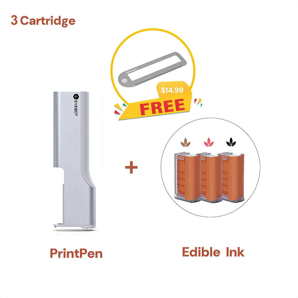 PrintPen with 3 inks(Brown, Red, Black)